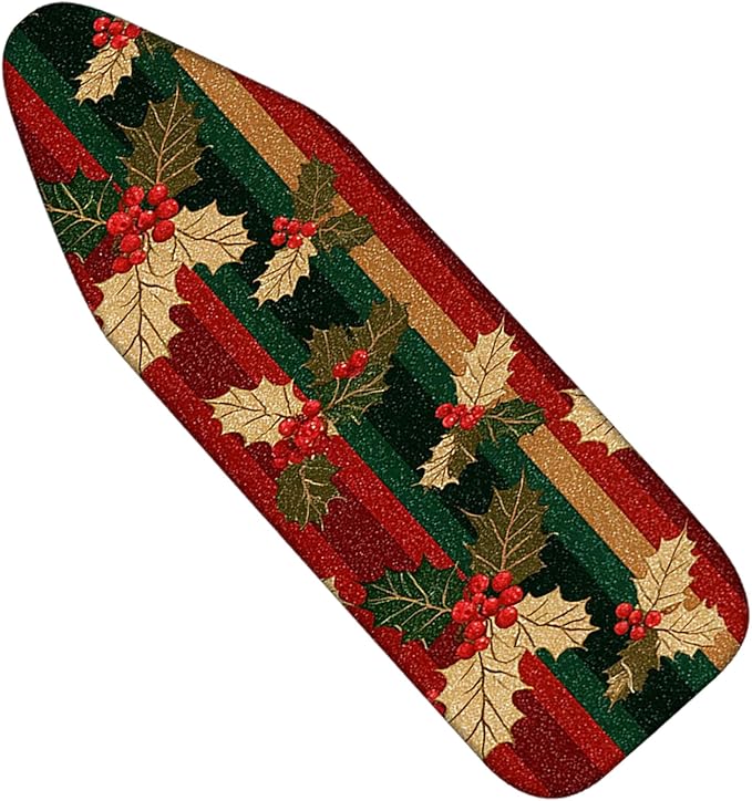 Nuxovilar Ironing Board Cover Winter Holly Pattern Polyester 15x54 Inches