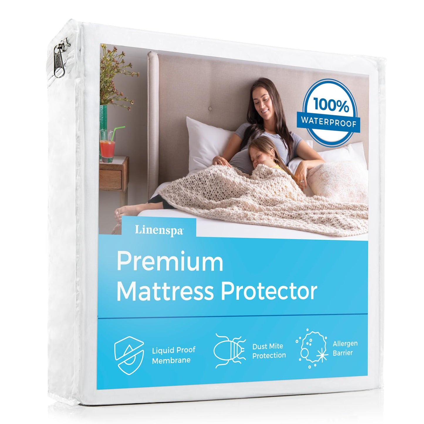 Linenspa Waterproof Mattress Protector — Breathable, Noiseless, Twin