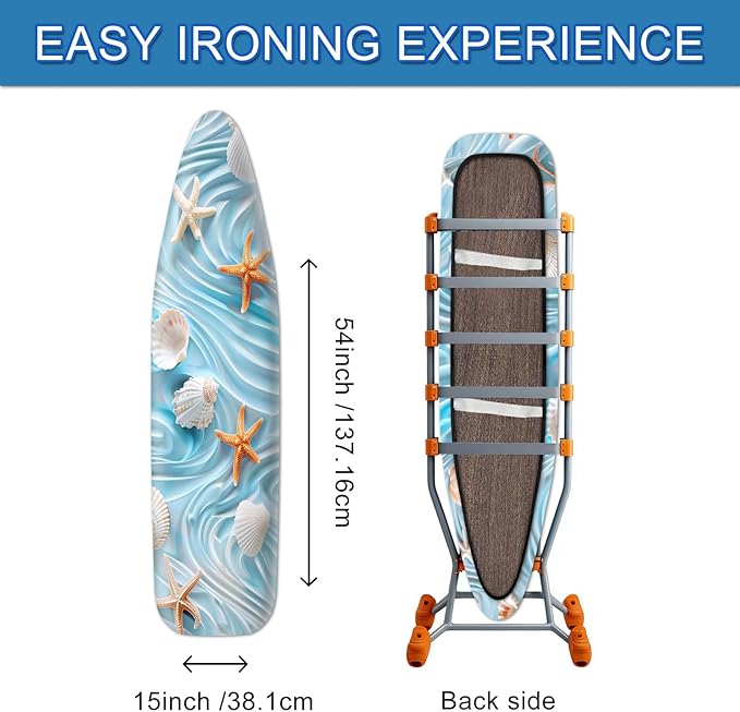 Summer Ocean Shell Ironing Board Cover Stretch Fabric