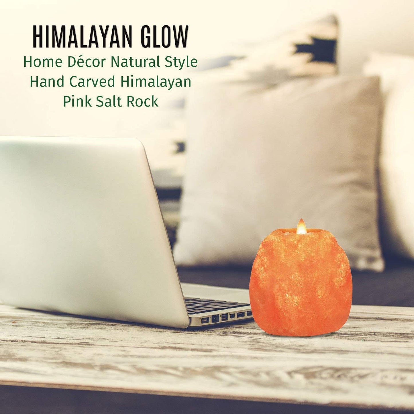 WBM LLC Set WBM 3002A Glow, (3.3 lbs.) 3.5 inches. Home Décor Natural Style Hand Carved Himalayan Pink Salt Rock 1 Hole Tealight Candle Holder, Set of 2, Liquid Laundry Detergent, 6 Pounds (Pack of 2)