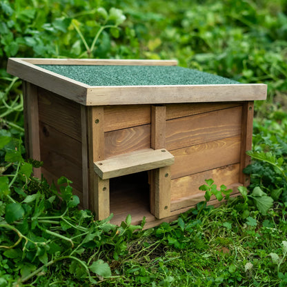 Woodside Hedgehog House & Hibernation Shelter, Safe & Secure Predator Proof Outdoor Habitat/Feeding Station