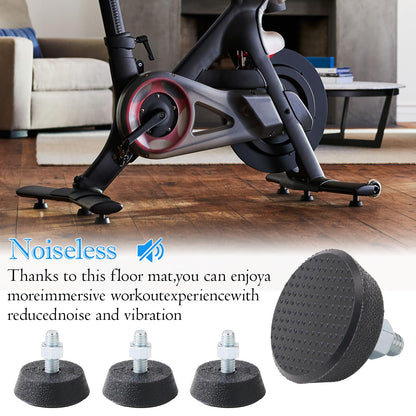 GAQUECY 4 Pack Exercise Bike Support Foot Pads Compatible with Peloton OG & Plus,Upgraded 3/8" Stainless Steel Anti-Slip Screw,Noise Reduction Shock-Absorbing Rubber Stabilizer Feet