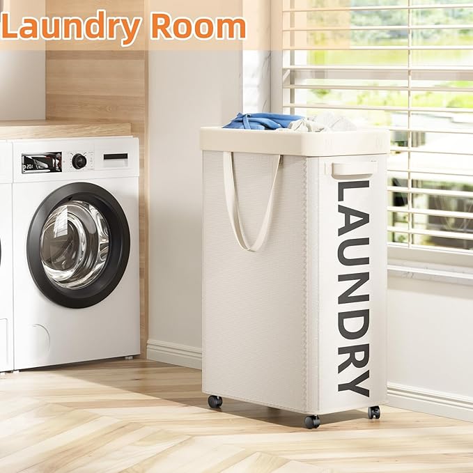 2 Pack Rolling Laundry Basket
