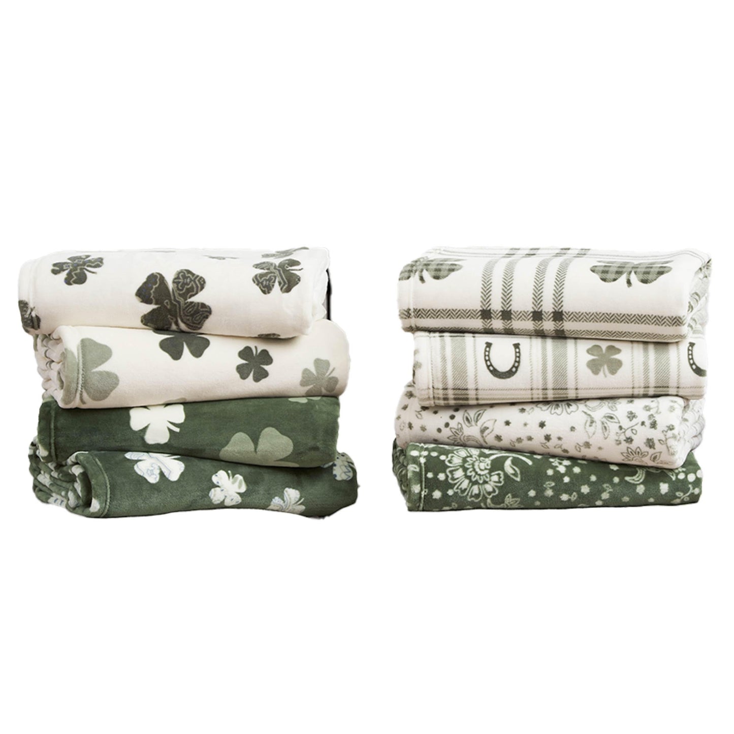 Lucky Brand 50" x 70" Plush Throw Blanket, Clover Green Blanket for Sofa or Bed