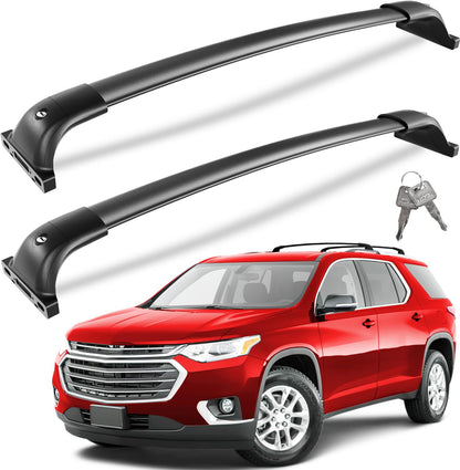 Wonderdriver Lockable 300lbs Roof Rack Cross Bars Compatible with Chevy Chevrolet Traverse 2018 2019 2020 2021,All-Metal Aluminum Heavy Duty Roof Rails Crossbars Cargo Canoe Black Rooftop Luggage.