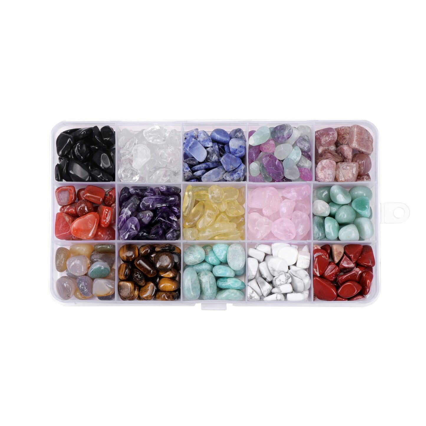 Jovivi 15 Assorted Tumbled Stones and Crystals Bulk, Irregular Rocks Natural Polished Gemstones and Crystals Quartz for Wicca Reiki Chakra Healing Meditation Home Indoor Decorations Christmas Day Gift