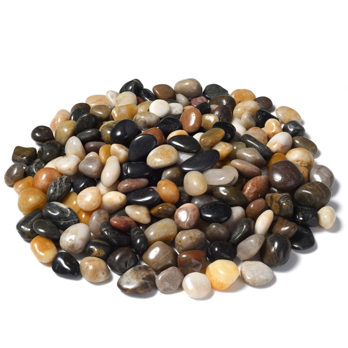 10lb Natural Decorative Polished Mixed Pebbles - Pebbles Polished Gravel,0.5-1.2 inch Small Decorative River Rock Stones for Fresh Water Fish Animal Plant Aquariums, Landscaping, Home Decor etc.