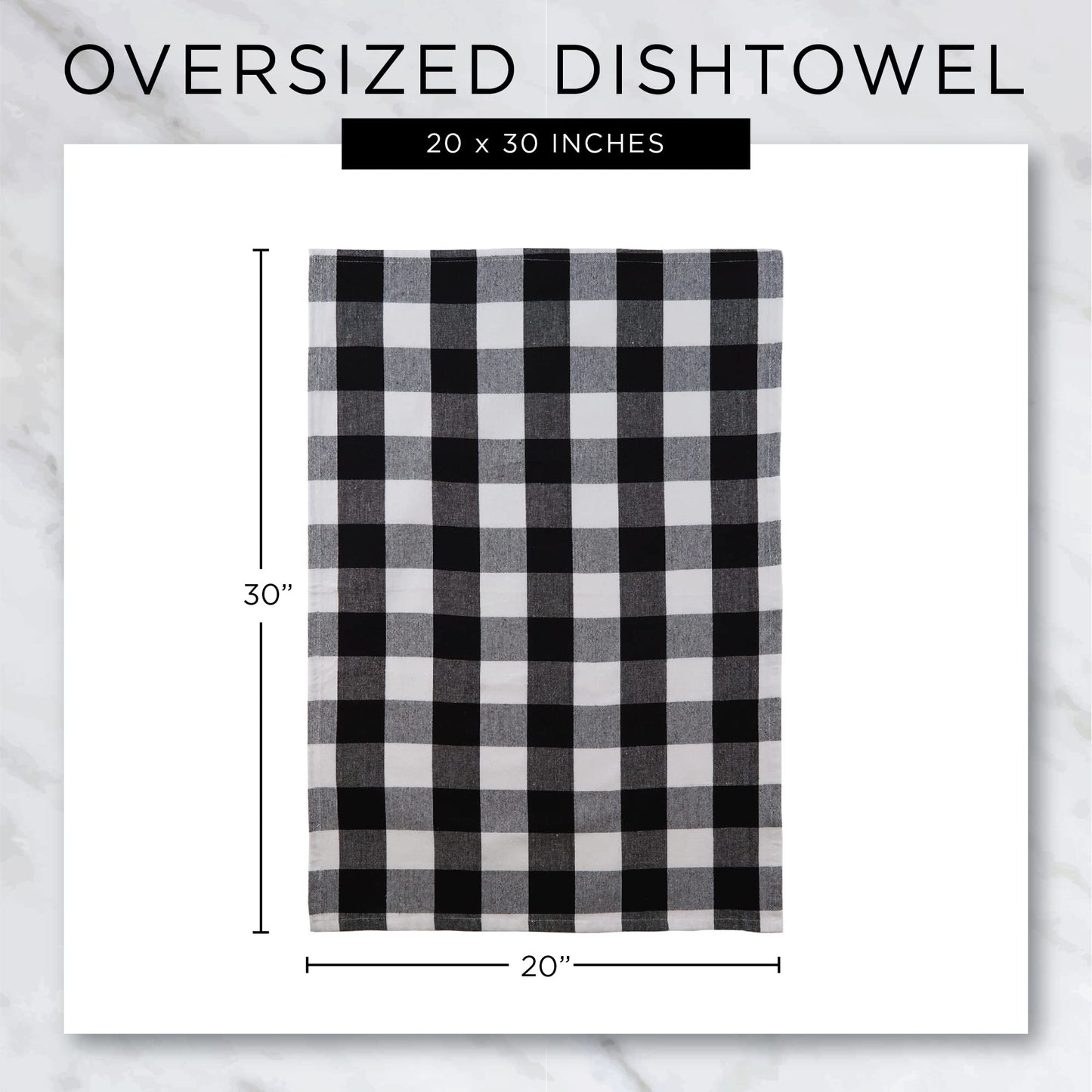 DII Buffalo Check Kitchen Collection, Classic Farmhouse Dishtowel Set, 18x28, Red & Black, 6 Piece