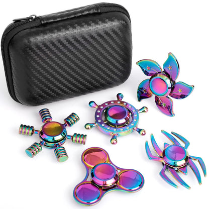 Cool Fidget Spinner Toy Metal For Kids Adults, Small Finger Hand Spinner Gadget Desk Toy Spinning Top Focus Party Favors Stocking Stuffer Fidget Pack Fingertip Gyro For Stress Relief Anti Anxiety Gift