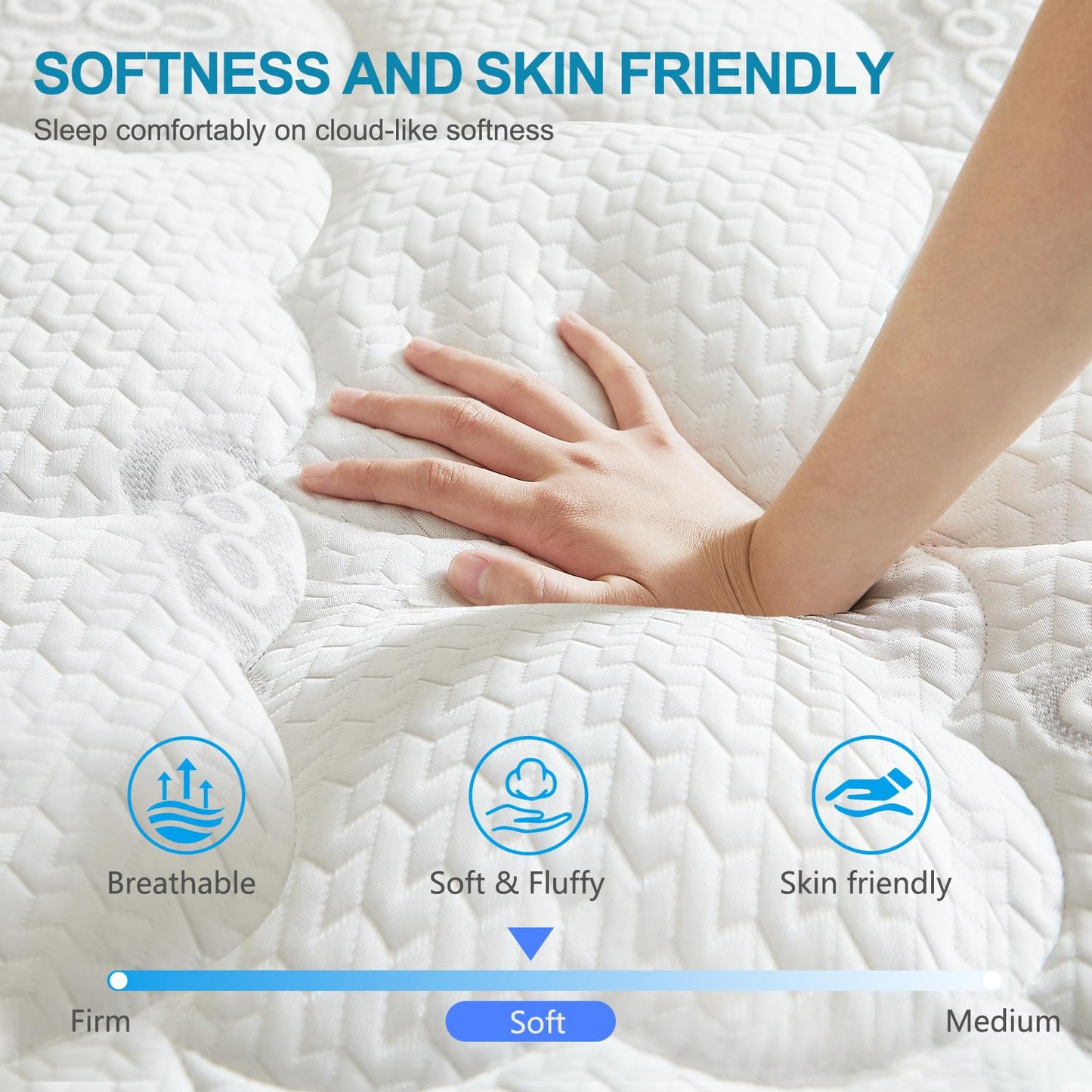GOLDBOVER Mattress Topper Queen, 2 inch Ultra Soft Quilted Fitted Mattress Pad Cooling Mattress Cover with Thin Down Alternative Filling Noiseless & Breathable (8-21”Deep Pocket)