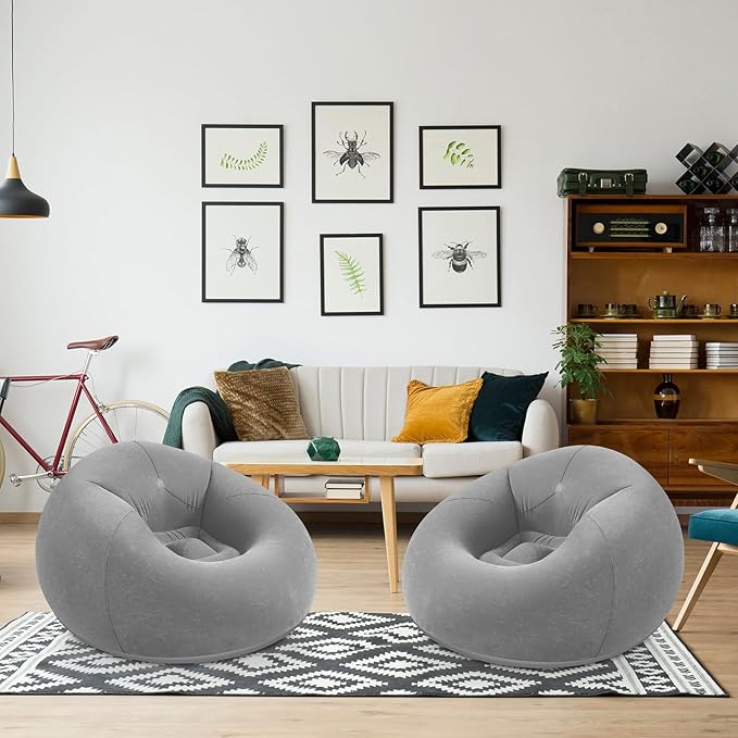 Realspring Inflatable Bean Bag Chairs Outdoor Blow up Camping Chairs Inflatable