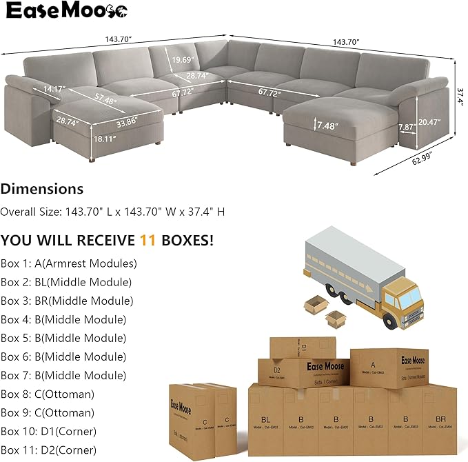 EASE MOOSE Oversized Modular Sectional Sofa