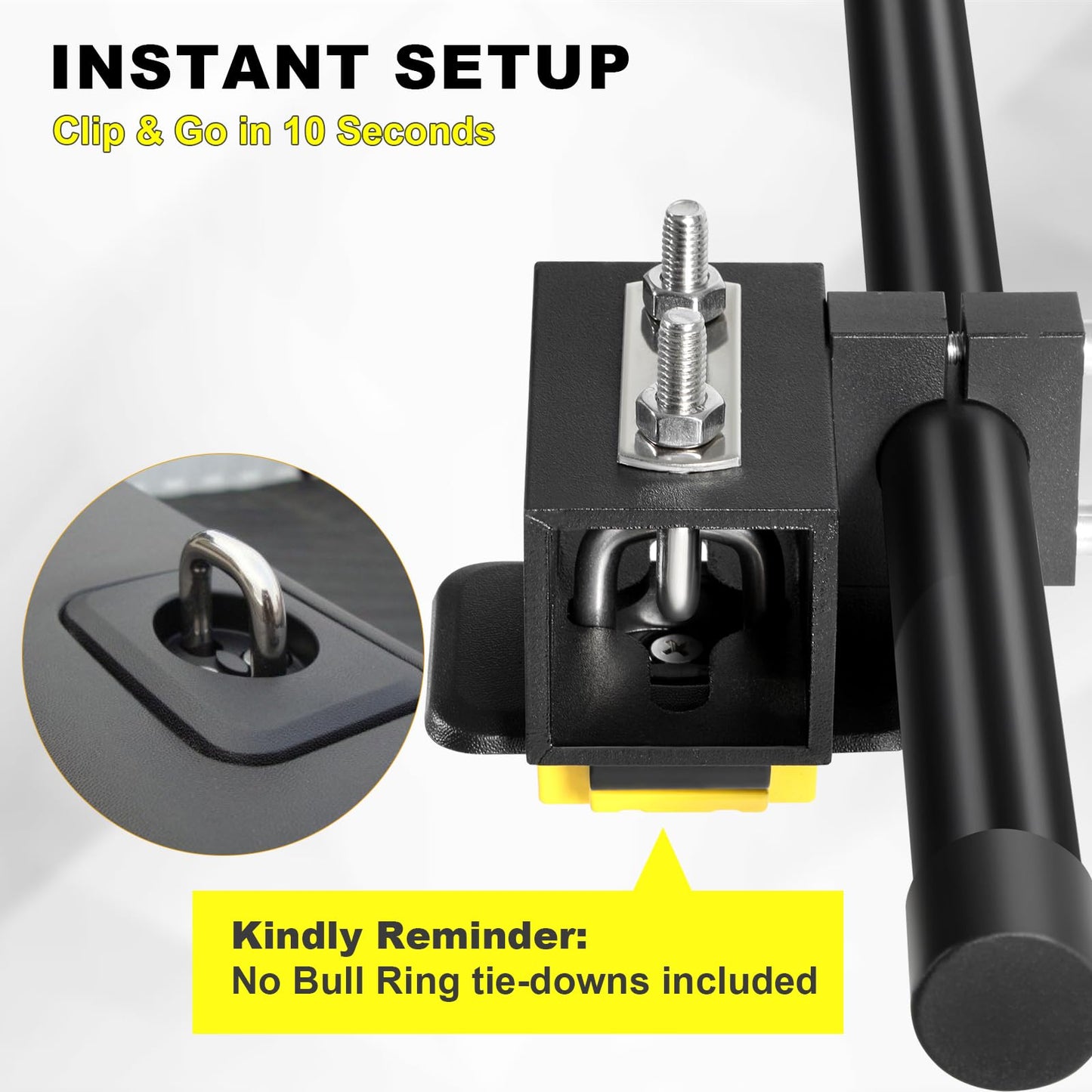 FEIMIRE Inshore Rod Holders for Truck Bed, Adjustable Rod Holder for Truck & SUV, All Aluminum Body with D Rings, 4 Rod Holder, Gifts Ideas for Men
