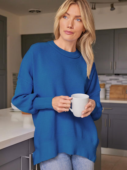 EFAN Women's Oversized Sweaters 2025 Fall Crewneck Batwing Sleeve Pullover Sweaters