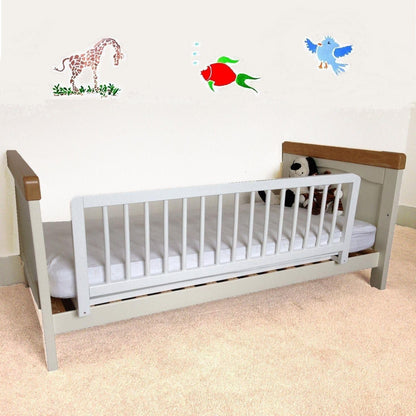 Safetots Wooden Bed Guard, White, 38cm High x 110cm Wide, Toddler Bedrail for Safety, Secure Child Bed Rail, Pre-Assembled, Easy Installation