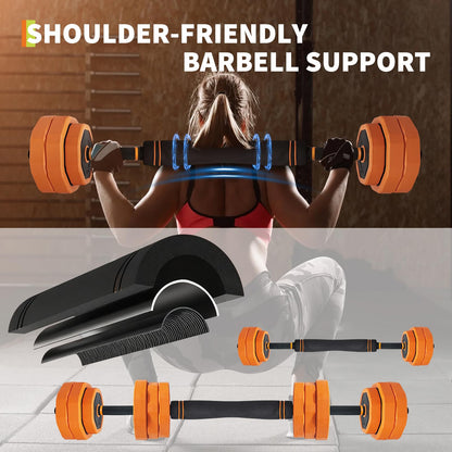 Garvee 4-In-1 Adjustable Dumbbell Set (44/66/88LB) - Convertible to Barbell, Kettlebell & Push Up Stands, Home Gym Equipment for Men & Women, Space Saving Weights with PVC Coating,66 LBS