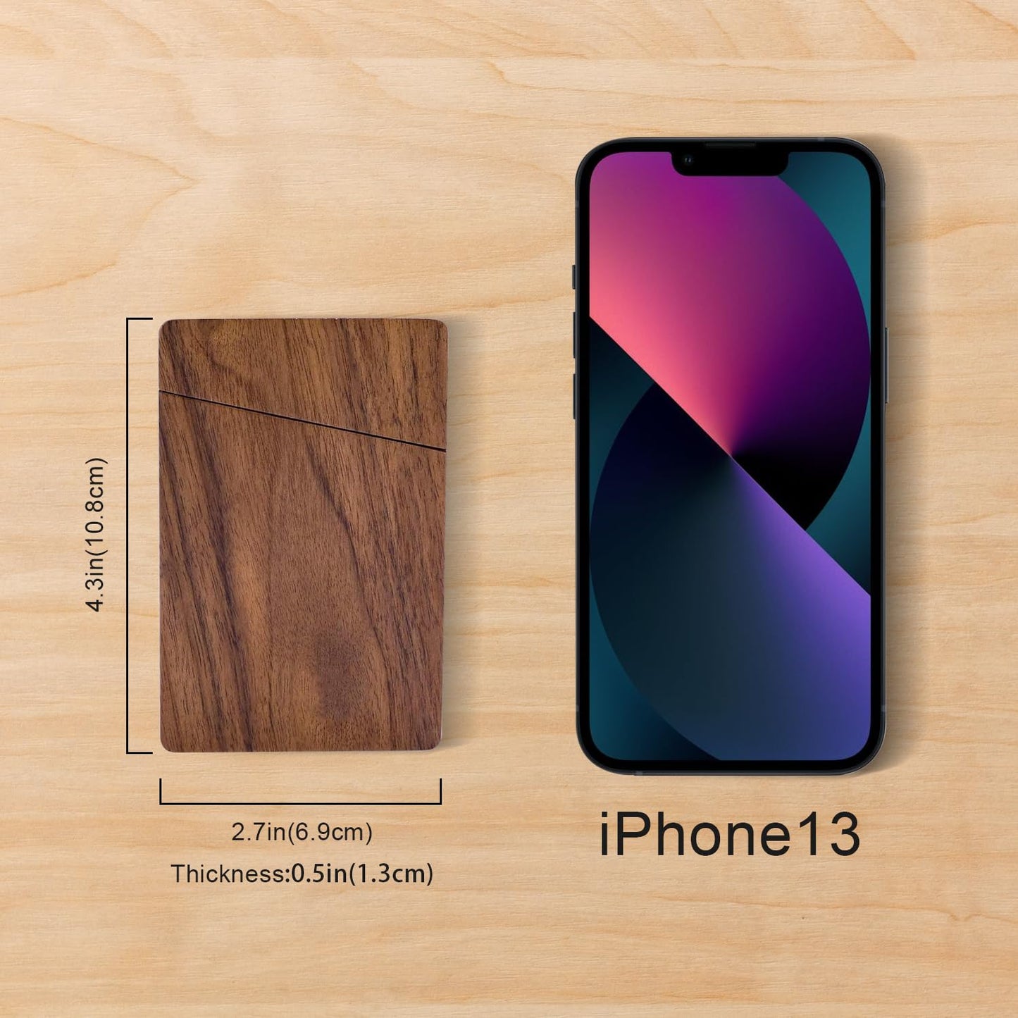 sunking Walnut & Beech Wood Business Card Holder with Magnetic Closure, Handmade Two-Tone Wooden Business Card Case Holds Up to 18 Cards, Executive Gift(Wanlunt -1)