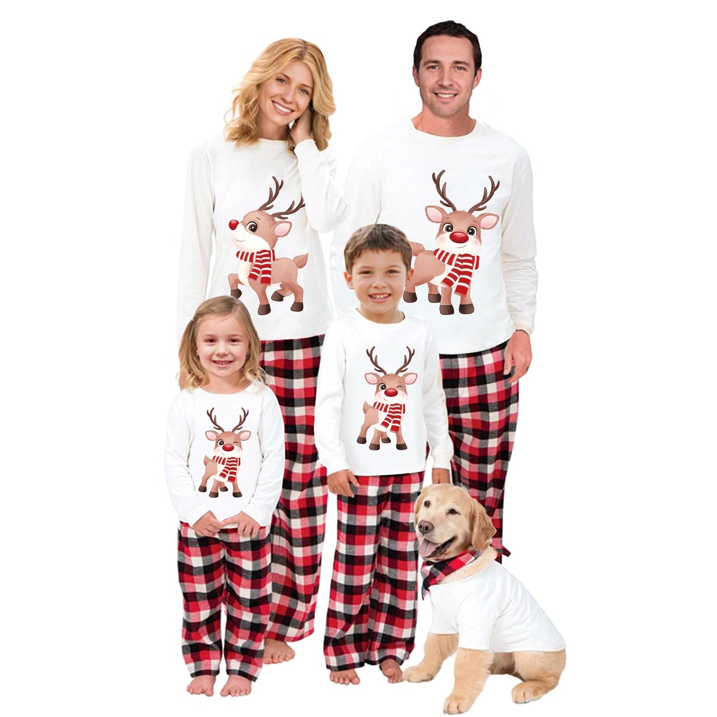 OAKFashion Christmas Family Pajamas Holiday Christma Pajama Family Matching Pjs Set Cute Sleepwear Elk Xmas Jammies for Couples Youth(#A311, Baby, 3 Months)