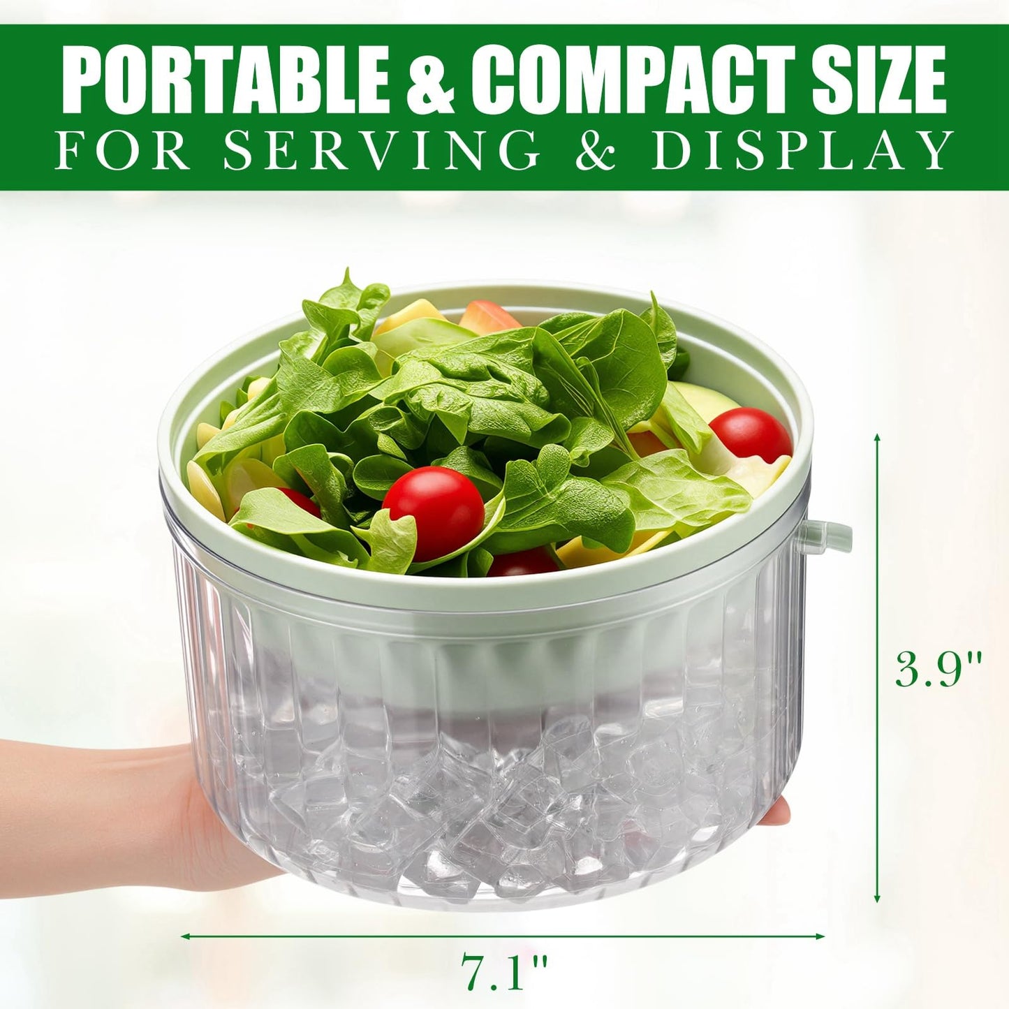 Hushee 2 Pack Chilled Dip Bowl 30oz Ice Serving Bowl with Lid Chilled Dip Bowl for Parties Cold Serving Dish with 2 Serving Tongs 6 Spoons for Hummus, Chilled Pasta, Potato, Dressing, Fruit, Salsa