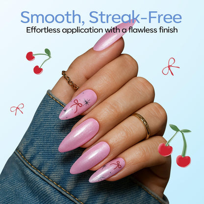 Modelones Gel Nail Polish Kit with UV Light, Milky White Nude Glitter Pink Red Gold Fall Metallic Manicure Set with Base Top Coat Star Stickers 4 Colors Gel Mini Salon Nail Art Gift for Women Girl