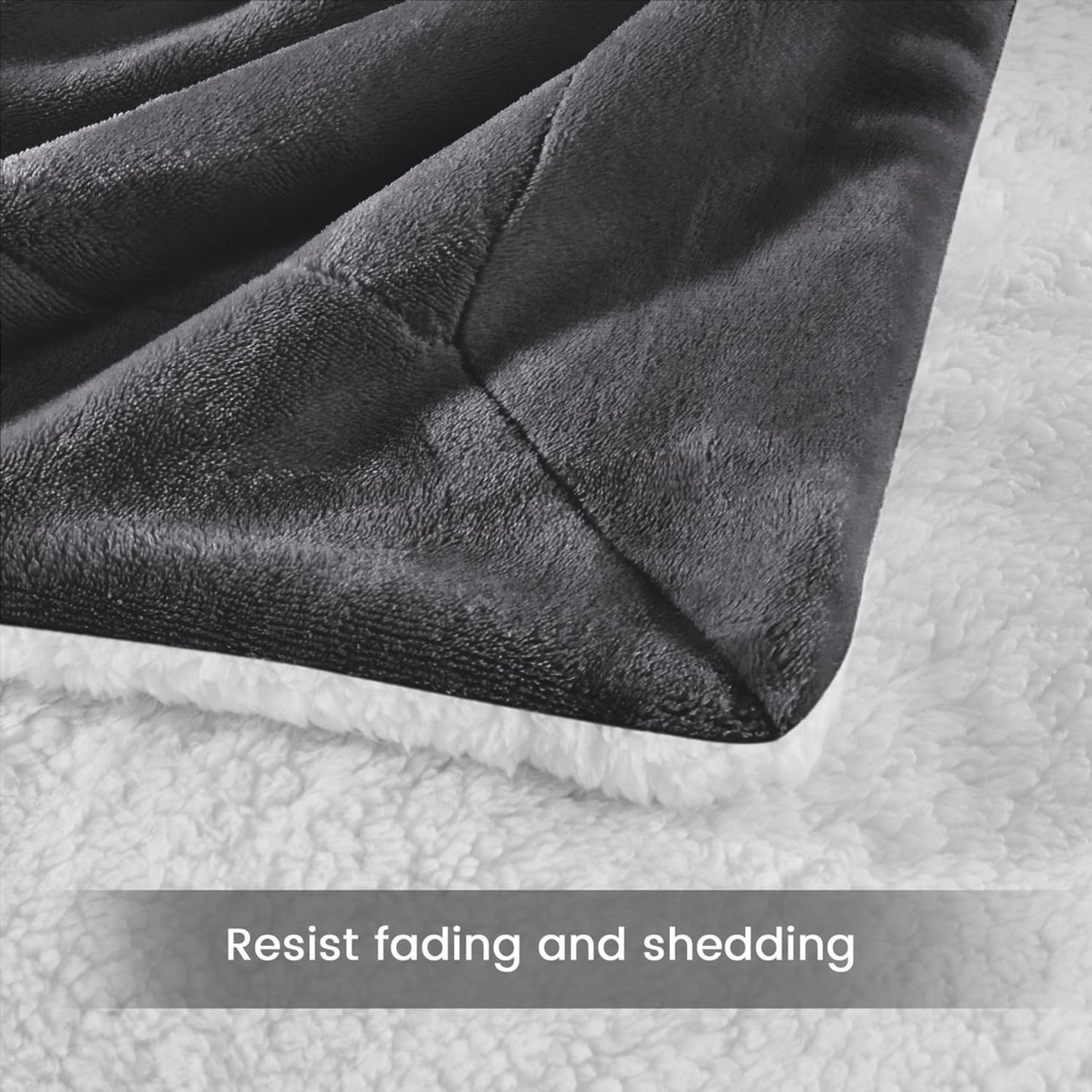 Imperial Rooms Sherpa Fleece Blanket Bed Throws Blankets For Sofas Soft Fluffy Thick Travel Blanket Reversible Microfiber Throw (Grey, Single (130 x 150 Cm))