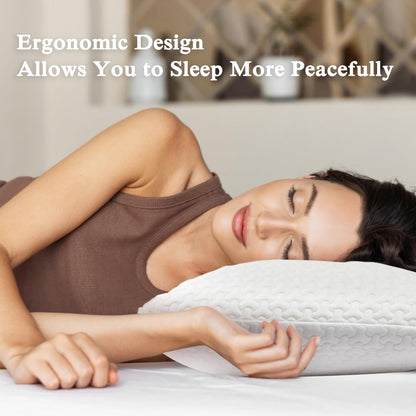 BDTFO High Density Memory Foam Pillow | Classic Support For Neck Shoulder Pain, Ergonomic Orthopedic Cervical Pillow for Sleeping, Removable, Machine Washable Cover