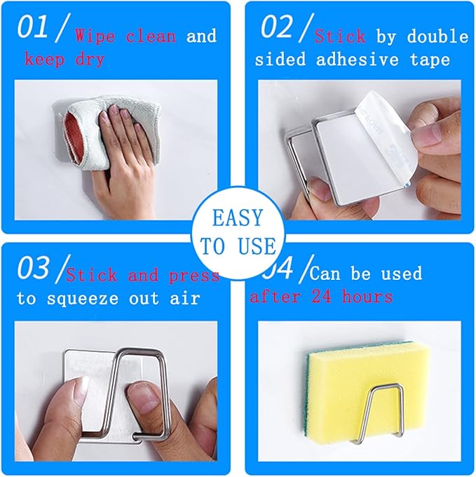 LYART 4Pcs Premium Sink Sponge Holder