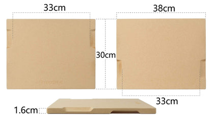 ROCKSHEAT Pizza Stone Bread Baking Stone 30 x 38cm Rectangular Stone for Oven and Grill Innovative Double-Sided Built-in Design with 4 Handles Pizza Stones