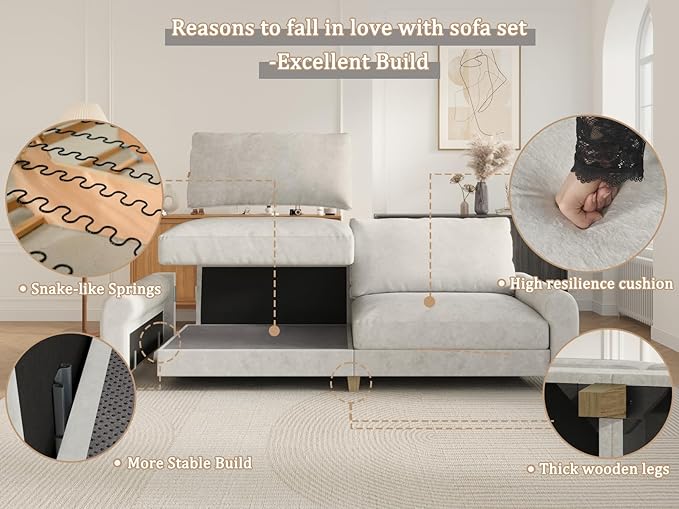EASE MOOSE 70.6" Modern Deep Seat Loveseat Couch, Soft Velvet Sofa