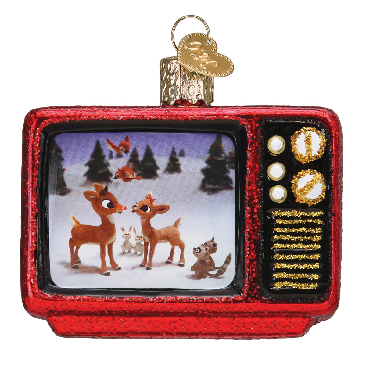 Old World Christmas Rudolph The Red-Nosed Reindeer 1964 TV Classic Glass Blown Ornament for Christmas Tree, Handcrafted Holiday Decoration, Rudolph Collection