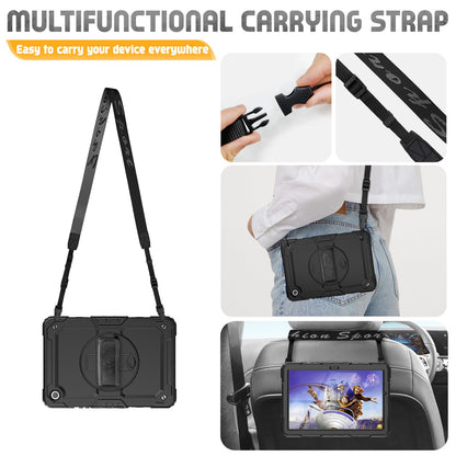 SEYMCY Case for Samsung Galaxy Tab A9+/ A9 Plus 11 Inch 2023, Full Body Shockproof with Screen Protector, 360° Rotating Hand Strap & Stand, Shoulder Strap for Samsung A9 Plus Tablet Case, Black