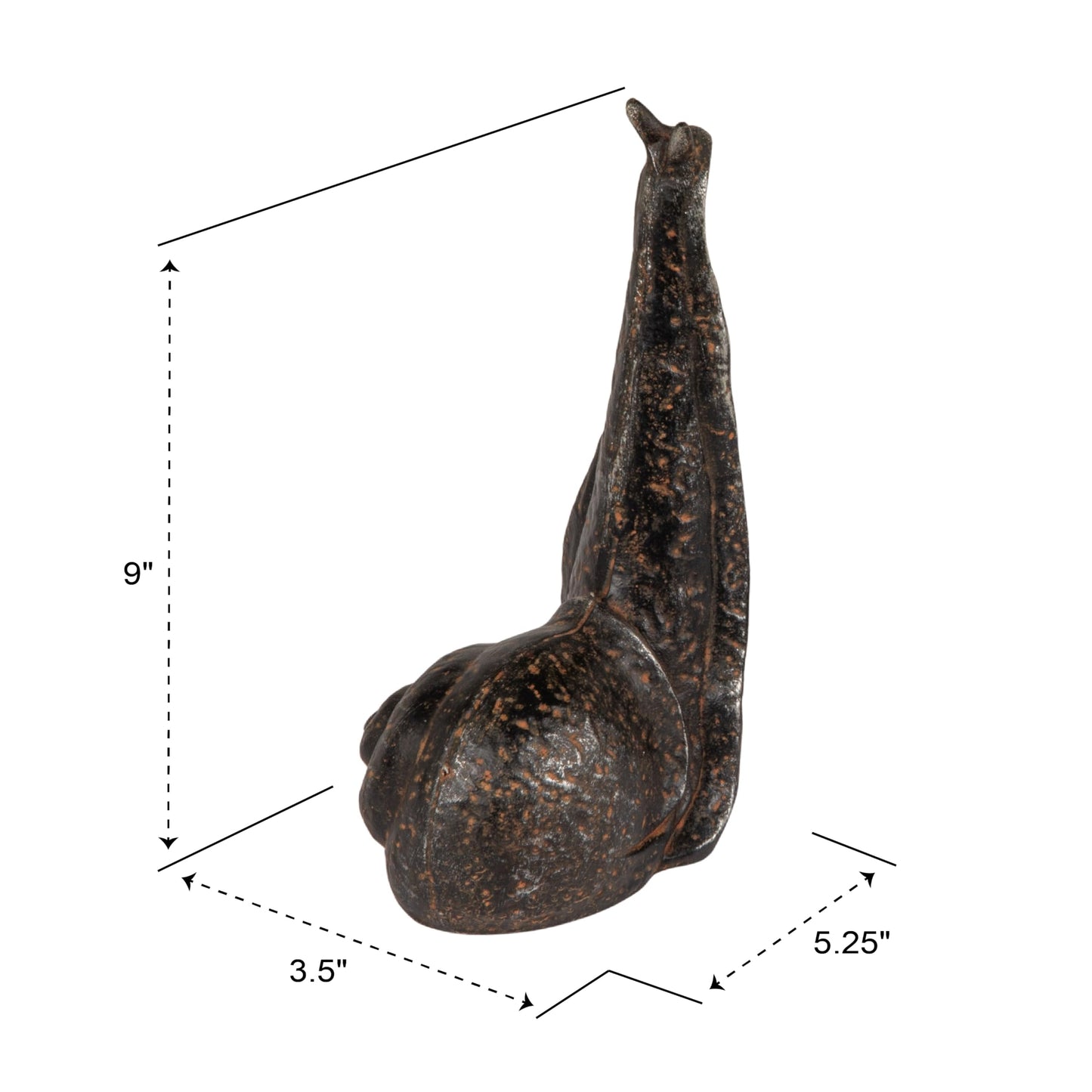 Creative Co-Op Decorative Distressed Cast Iron Snail Bookends, Antique Black Finish