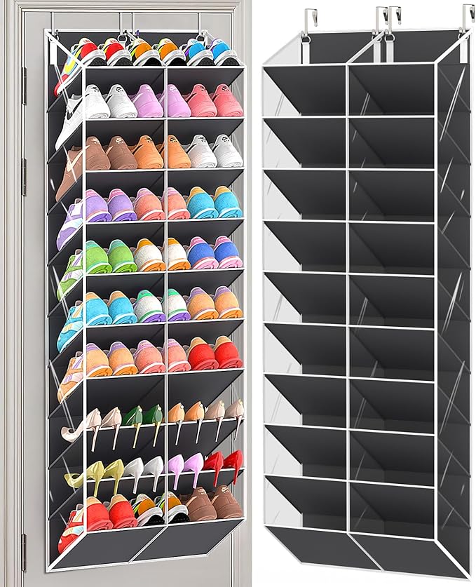 20-30 Pairs Over the Door Shoe Organizer, 10-Tier Door Shoes Rack, Handing