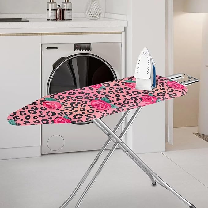 Leopard Print Rose Ironing Board Cover Dec Cover Scorch Stain Resistant Ironing