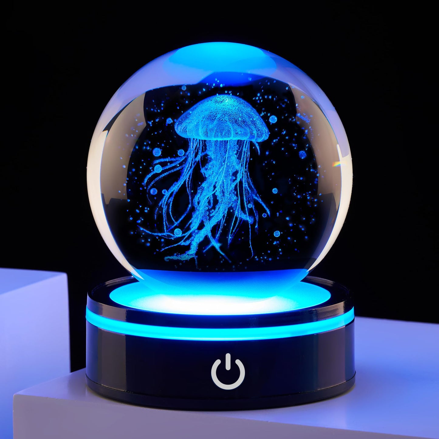 Ghtixsu 3D Crystal Ball Jellyfish Decoration, Gift for Men and Women: Ocean Biology Night Light, Gifts for Daughter/Son, Birthday, Colleagues, Christmas, Teacher Thanks Gift, Home Decoration