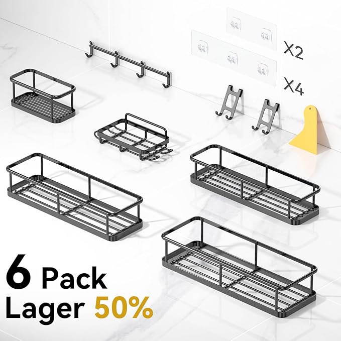 YASONIC Shower Caddy Adhesive, 100% Rustproof Shower Organizer