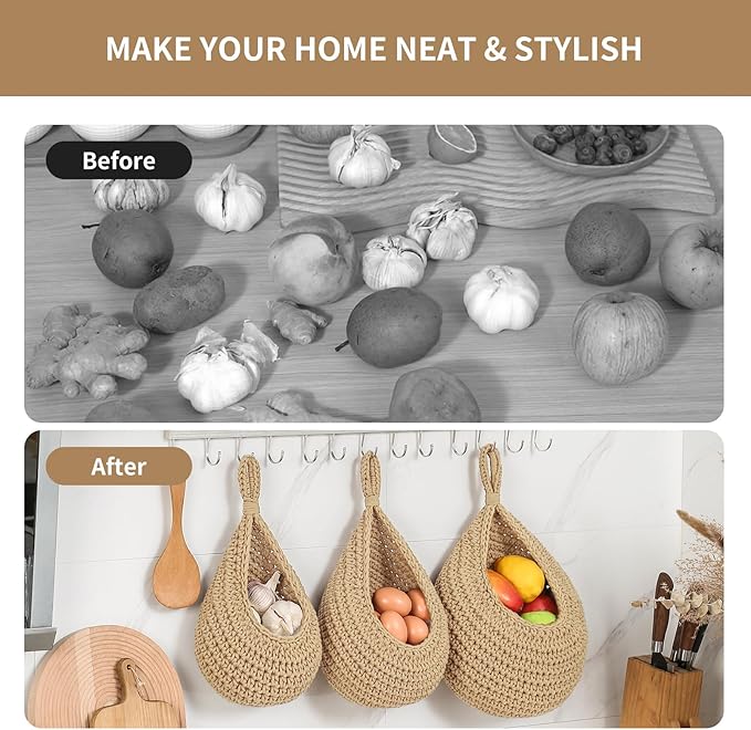 Boho Wall Hanging Fruit Baskets