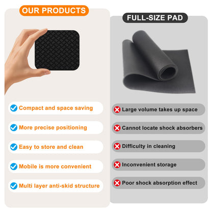 Compact Silicone Treadmill Mat, Non-Slip Shock Absorbing Pad, Floor Protector for Home Gym Equipment, Easy to Clean, Anti-Vibration, Prevents Floor Damage (4, 3.94x3.94x0.2inch)