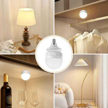 LGMCF Rechargeable Light Bulb, E14 Dimmable Light Bulb with Magnetic Base Detachable, 3 Color 6W Portable Battery Operated Bulbs with Remote Control & Timer for Non Hardwired Lamps, Emergency, 2 Pack