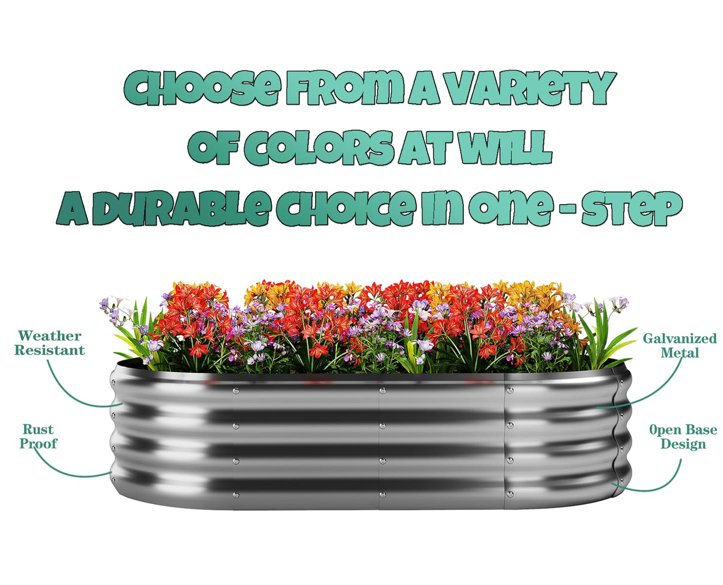 ZFHgarden Galvanized Metal Planter Round Raised Garden Bed Kit for Gardening Outdoor Galvanized Planter Outdoor 1PC Metal 6X3X1FT
