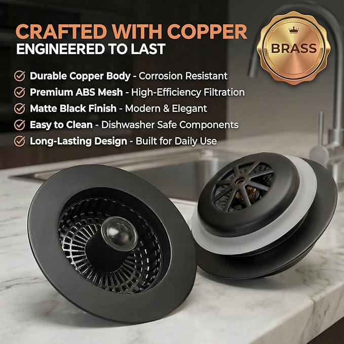 Kitchen Sink Stopper, 3 in 1 Pop Up Kitchen Sink Drain Strainer,
