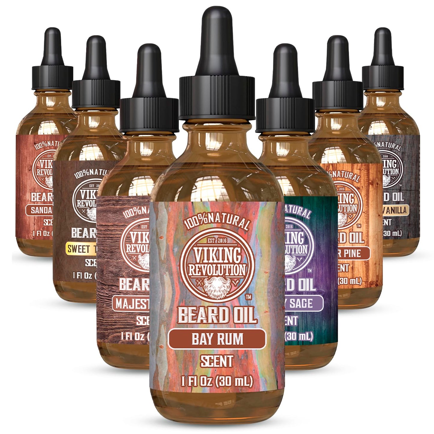Viking Revolution Sandalwood Beard Oil for Men - Natural Mens Beard Oil with Argan Oil and Jojoba Oil - Beard Softener, Strengthens and Moisturizes - Beard Conditioner for Men (Sandalwood, 1 Pack)