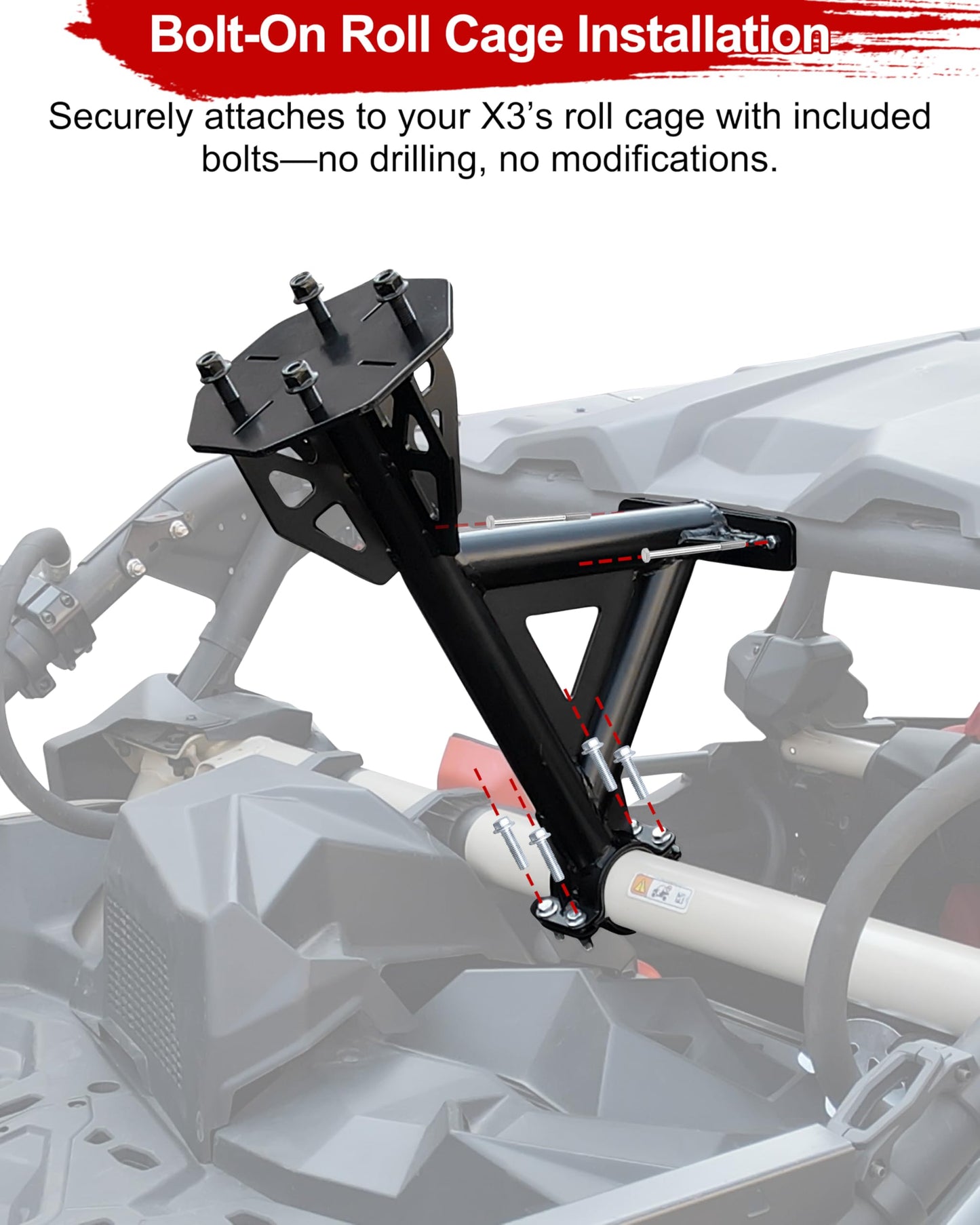 POKIAUTO Spare Tire Carrier Holder for 2017+ Can Am X3 Accessories, One-Piece Heavy Duty Metal Spare Tire Mount Storage Rack for Can-Am Maverick X3 XDS XRS MAX Turbo RR 2017-2026, Fits up to 34" Tire