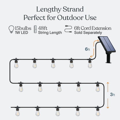Brightech Bundle Ambience Pro Solar Powered Outdoor String Lights, 48ft + 4-Pack 10FT String Light Poles