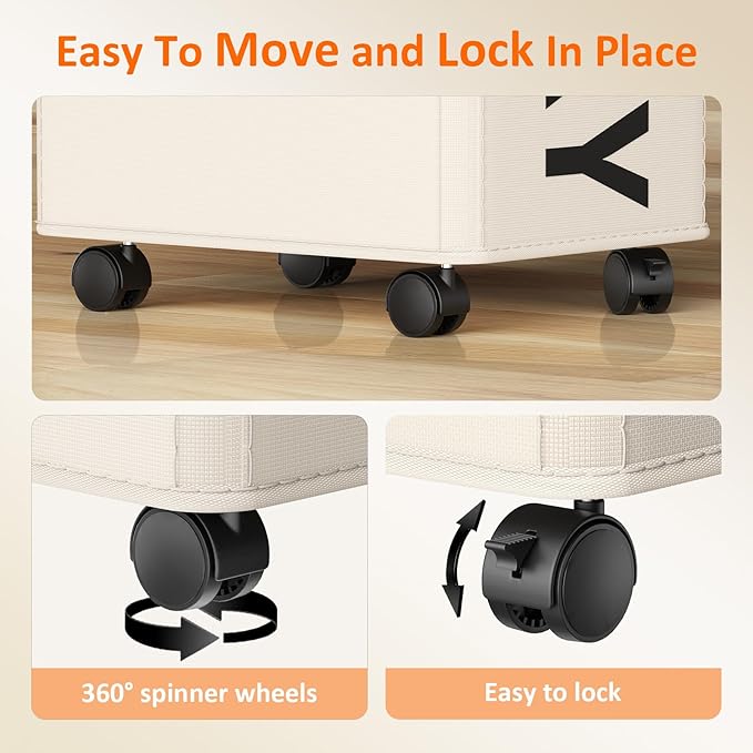 2 Pack Rolling Laundry Basket