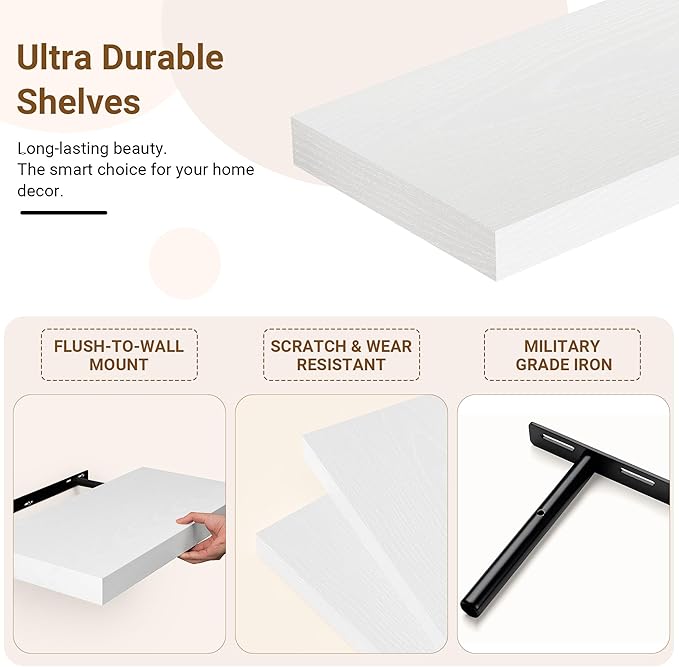 36 Inch Floating Shelves, 12 Inch Deep Floating Shelves