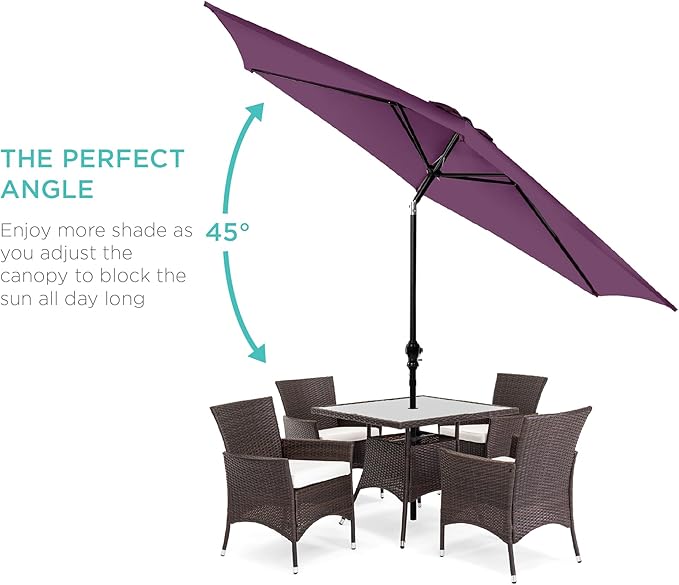 Best Choice Products 10ft Outdoor Table Compatible Steel Polyester Market Patio Umbrella w/Crank and Easy Push Button Tilt
