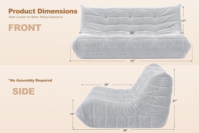 Bean Bag 3-Seater Chair Big Sofa Beanbag Chair