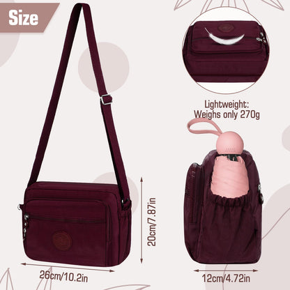 NEWIROVE Women's Cross-Body Bags Shoulder Bags Women Satchel Bag Messenger Bag Cross Over Body Bags Crossbody Bags for Women Lady, Shopping, Working and Travel,Red