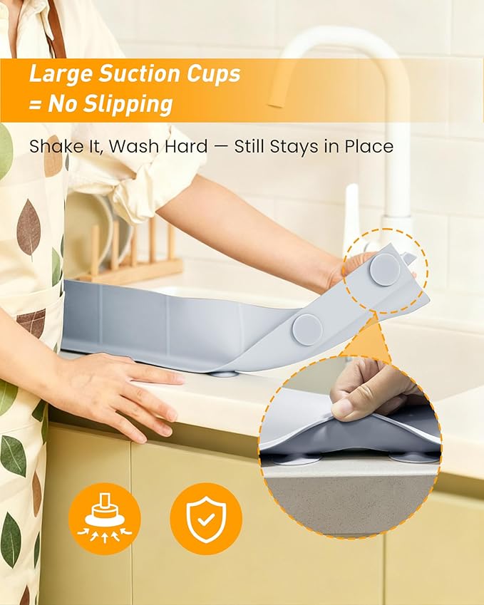 Kitchen Sink Splash Guard 23" Silicone Water Guard